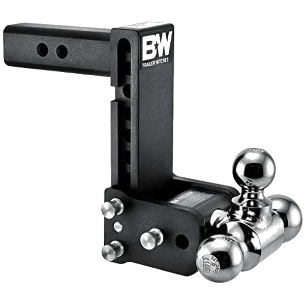 Adjustable pintle and tri-ball hitch mount